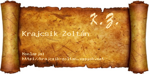 Krajcsik Zoltán névjegykártya